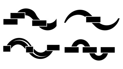 Abstract Graphic Elements Representing Flow and Progress with Rectangular Blocks