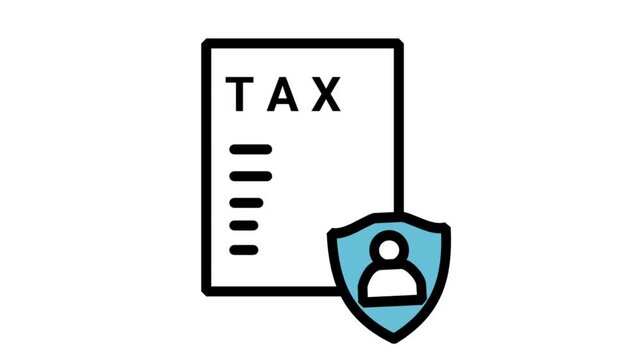 Motio user tax filing document icons. Icon animations are suitable for technology, business, web, industry, and entertainment.