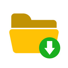 Download folder icon isolated on transparent background.
