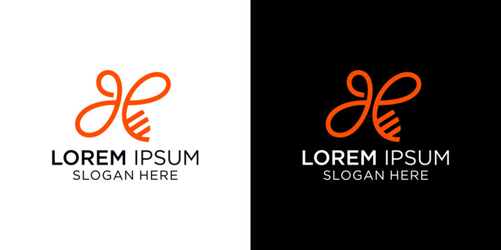 Elegant logo design featuring a stylized letter H with a modern twist like bee logo, ideal for businesses seeking a professional brand identity