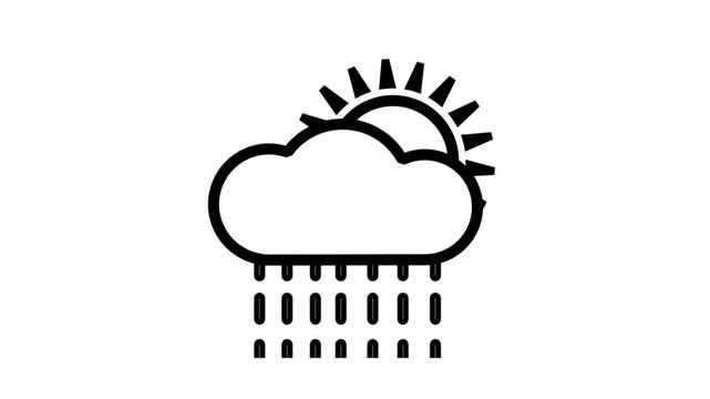 Cloudy rain icon motion. Icon animation suitable for technology, business, web, industry and entertainment.