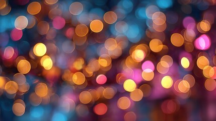 Soft blurred background of colorful bokeh lights for festive celebration events, festive, colorful, bokeh, lights, background. High quality