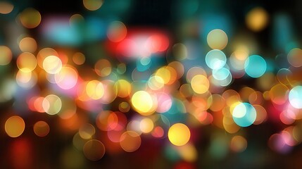Soft blurred background of colorful bokeh lights for festive celebration events, festive, colorful, bokeh, lights, background. High quality