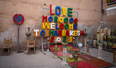 Inside the city square. Souk a Marrakech, Morocco © VSzili