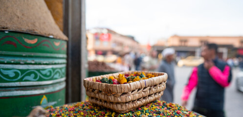 Inside the city square. Souk a Marrakech, Morocco © VSzili