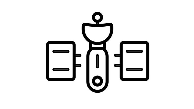 Satellite line icon motion. Icon animation suitable for technology, business, web, industry and entertainment.
