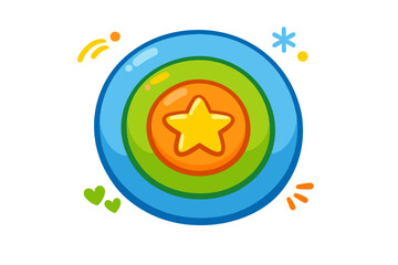 Fototapeta premium Colorful circular design with star center and decorative elements