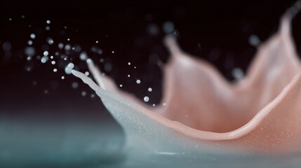 Splash of pink paint on a dark background