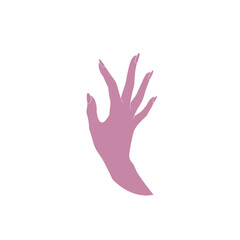 Obraz premium Elegant Hand Silhouette with Extended Fingers and Manicured Nails.