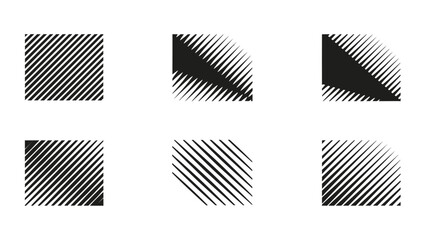 Geometric Abstract Patterns with Diagonal Lines and Halftone Effects