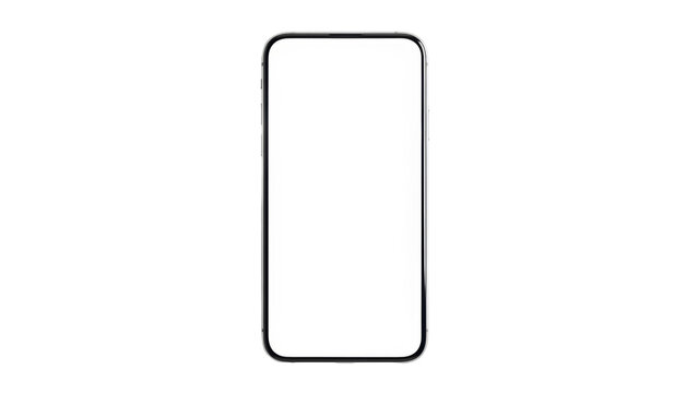Modern frameless smartphone PNG isolated on transparent background, mobile device mockup for app presentation and UI design