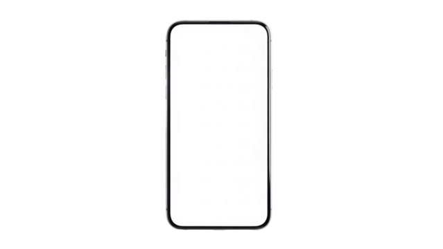 Modern frameless smartphone PNG isolated on transparent background, mobile device mockup for app presentation and UI design - Powered by Adobe