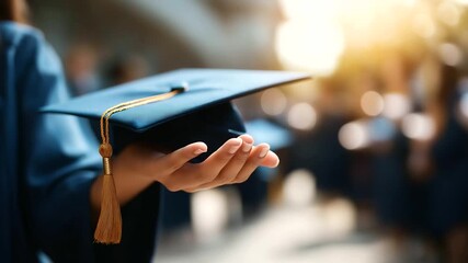 Graduation ceremony celebration faceless academic achievement defocused commencement background degree completion educational milestone university graduation student success