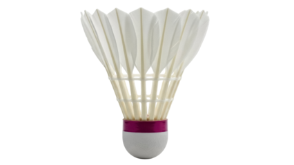Badminton shuttlecock PNG isolated on transparent background, sport equipment for recreational games and competitive play