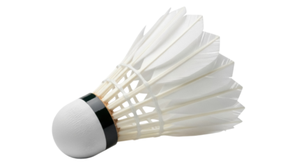 Badminton shuttlecock PNG isolated on transparent background, sport equipment for recreational games and competitive matches
