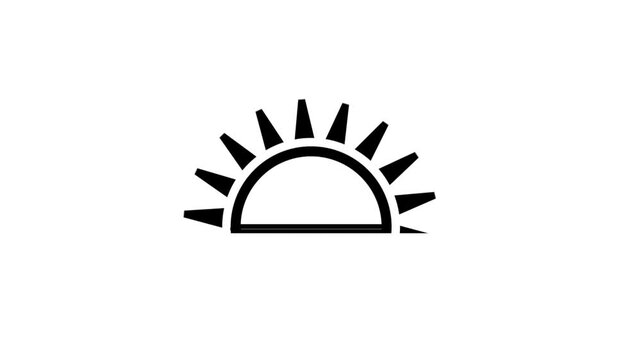 Simple Sunrise and Sunset Animation motion Icon. Icon animation suitable for technology, business, web, industry and entertainment.