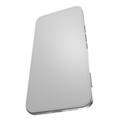 side view 3d render white screen smartphone object element