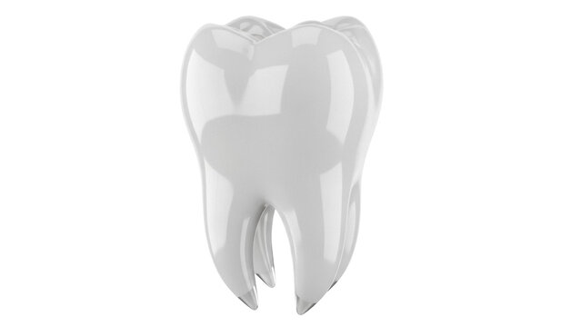 Shiny molar tooth isolated PNG on transparent background, dental care concept for dentist and oral hygiene products