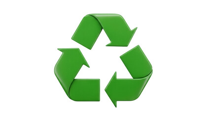 Obraz premium Green recycling symbol PNG isolated on transparent background, eco-friendly concept for environmental protection and sustainable living