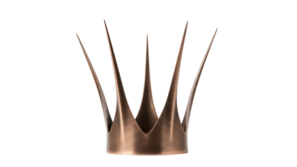 Bronze crown PNG isolated on transparent background, royal headwear for fantasy and medieval themes, king or queen symbol