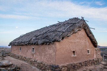 Reconstructed Celtiberian Dwelling at the Numantia Archaeological Site, Soria, Spain