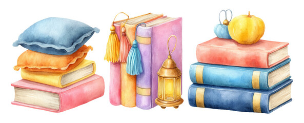 Cozy Reading Nook with Colorful Books and Soft Cushions for Relaxation