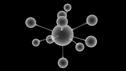 Molecule HUD 360 Rotation Graphic Element – Sci-Fi Overlay White Fresnel - Loop Animation - Powered by Adobe