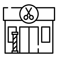 Barbershop black line icon