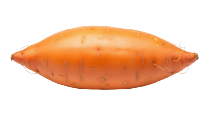 Vibrant orange sweet potato isolated PNG, nutritious root vegetable on transparent background for healthy eating and cooking