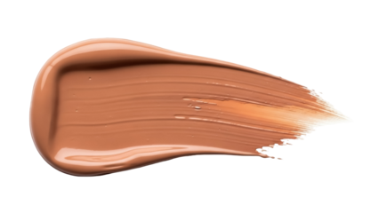 Beige foundation cream smear isolated PNG on transparent background, makeup swatch for beauty and cosmetic product mockups
