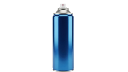 Blue spray paint can isolated PNG on transparent background, aerosol container for graffiti art and home improvement projects