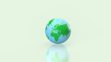 Fototapeta premium Blue and Green Earth Globe Representing Global Sustainability and Environmental Balance 3d render.