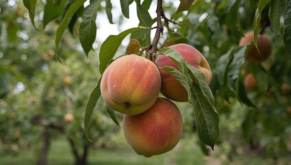 Fruitful Branch, A Study in Textures and Color. Ripe Fruits Hanging from Tree Natural Light.