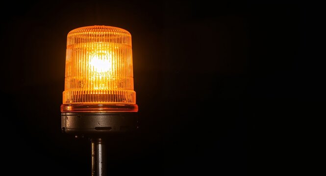 Glowing Amber Beacon. A Study in Contrast and Cylindrical Forms with Intense Illumination.