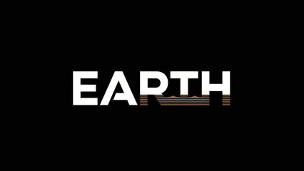 Obraz premium Bold typographical representation of the word EARTH against a stark black background