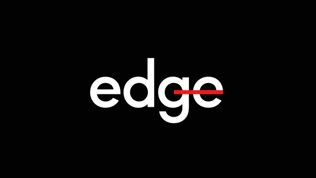 bold typographic design of the word edge with a striking red line accentuates its modern appeal