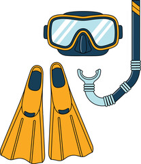 Snorkeling Gear Set Illustration © Piko