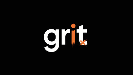 Minimalist logo design concept representing resilience and determination with striking typography © goeng_art