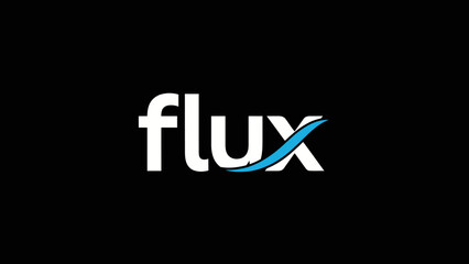 Modern minimalist logo design for a dynamic company named Flux