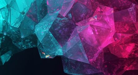 Prismatic Shards. A Convergence of Teal and Magenta in Abstract Formations