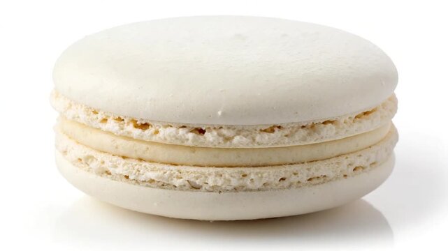 White macaron dessert isolated on white background france sweets video	