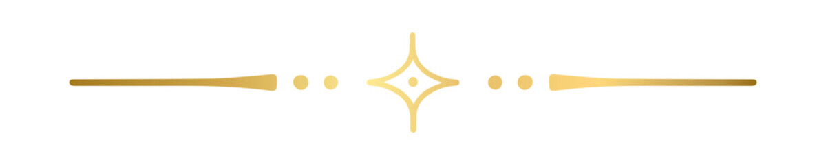 Gold text divider doodle. Wedding decorative element. Divider ornament, border, vintage line separator. Hand drawn vector illustration isolated on a transparent background