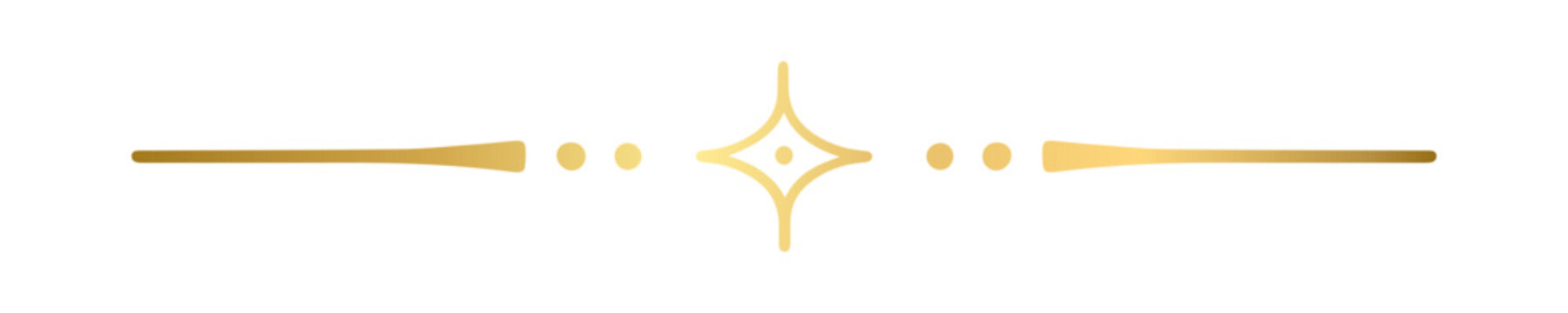 Gold text divider doodle. Wedding decorative element. Divider ornament, border, vintage line separator. Hand drawn vector illustration isolated on a transparent background