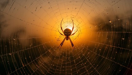 Web of Intrigue, Illuminated by a Golden Dawn A Study in Texture and Form.