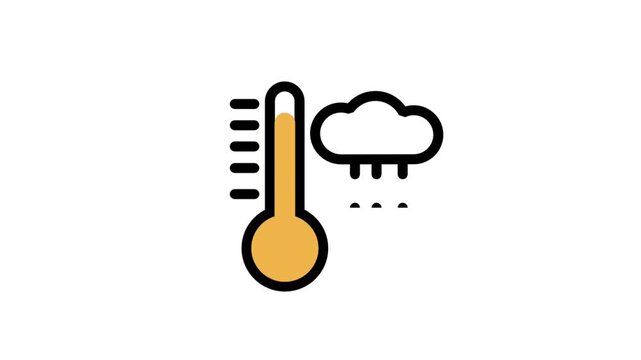 Cold Temperature Thermometer, Rainy Weather, and Winter Forecast animated icons. Motion animated icons suitable for web, business, industry, and entertainment.