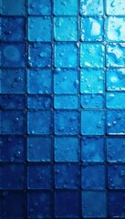 Deep to light blue mosaic tiles, ombre effect, teal, graphics, design