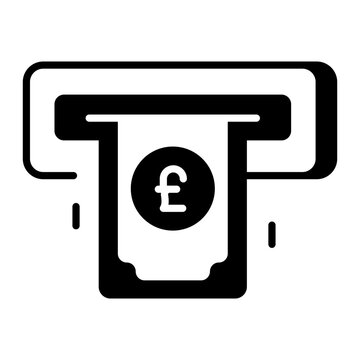 A line style icon showing withdraw