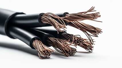 Copper wires with black insulation
