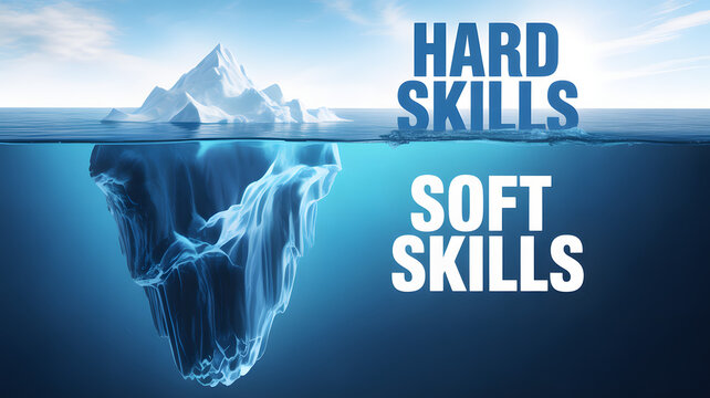 Iceberg representing hard and soft skills in business