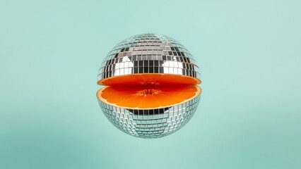 Disco ball with orange slice